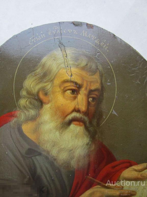 Икона ,, Св.евангелист Матфей,, Живопись. Кон.19 - нач.20 века.