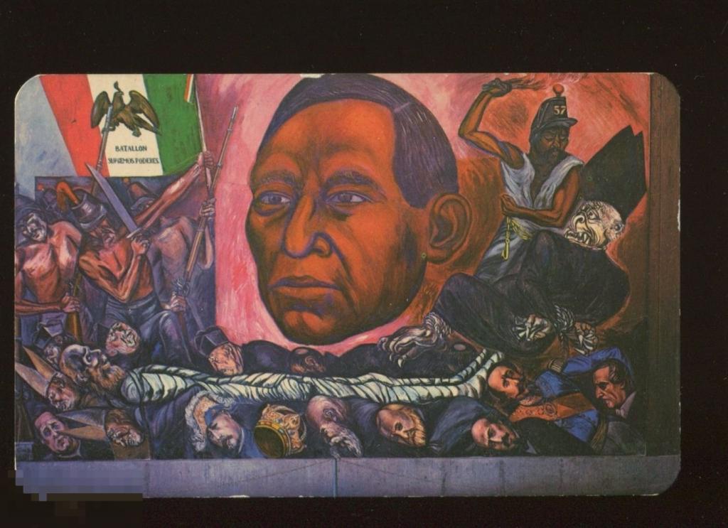 мексика, фреска, Orozco. Бенито Хуарес и император Максимилиан