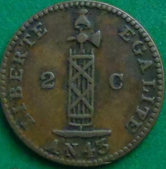 2 САНТИМА 1846 Г ГАИТИ. МЕДЬ