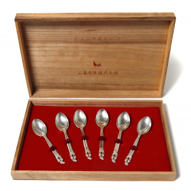 Серебряные кофейные ложки, 6 шт. Япония