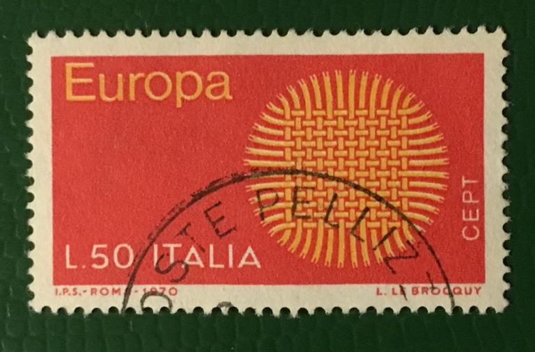 Марка. Марки ЕВРОПА.  Италия. 1970 г.