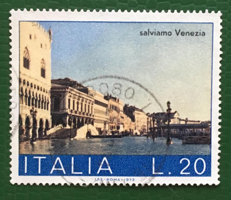 Марка. Спасем Венецию.  Италия. 1973 г.