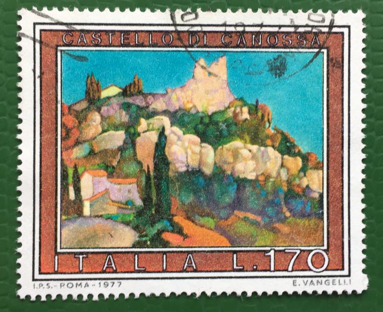 Марка. Туристическая реклама - Картины.  Италия. 1977 г.