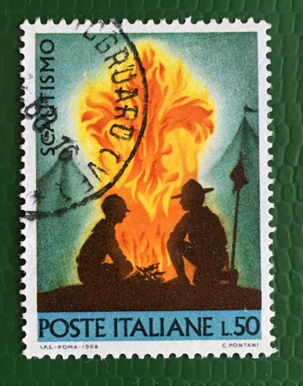 Марка. Бойскауты.  Италия. 1968 г.