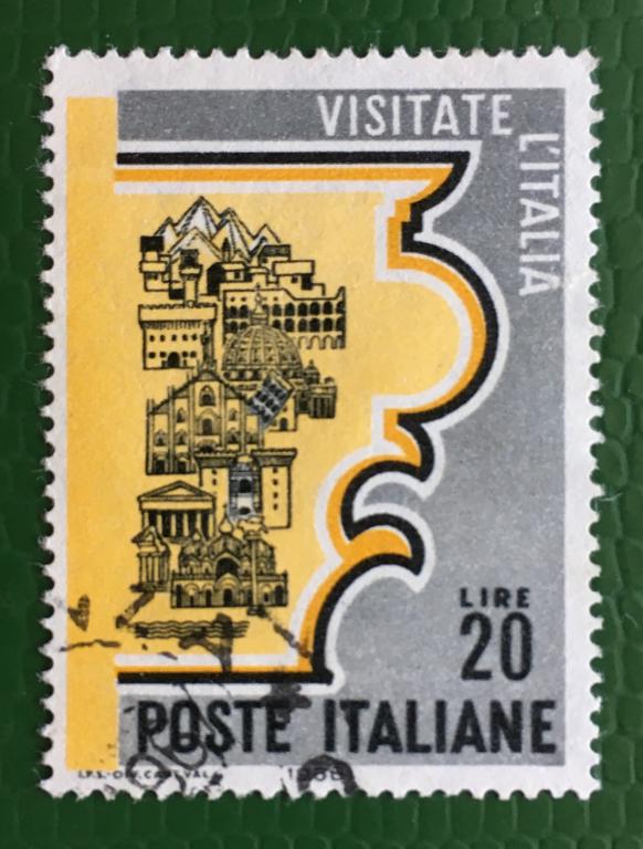 Марка. Туристическая реклама.  Италия. 1966 г.