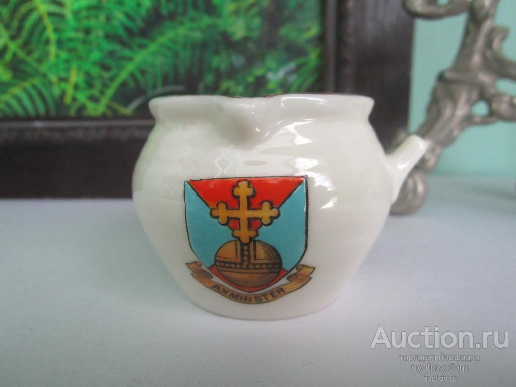 61. АНТИКВАРНАЯ МИНИАТЮРА CRESTED костяной фарфор Англия