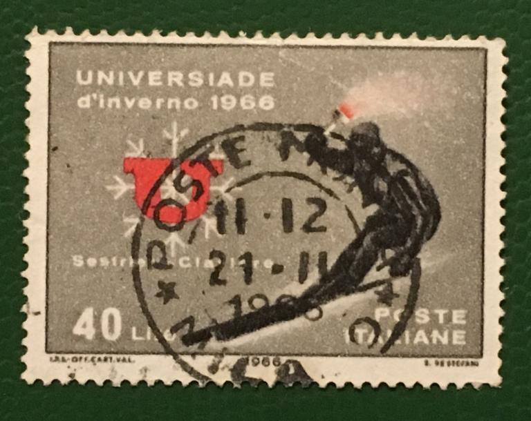 Марка. Зимние студенческие игры.  Италия. 1966 г.