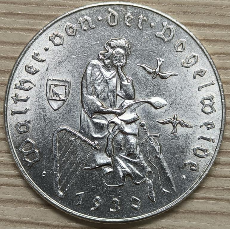 Австрия 2 шиллинга 1930 г. Вальтер фон Фогельвейде. Серебро. UNC