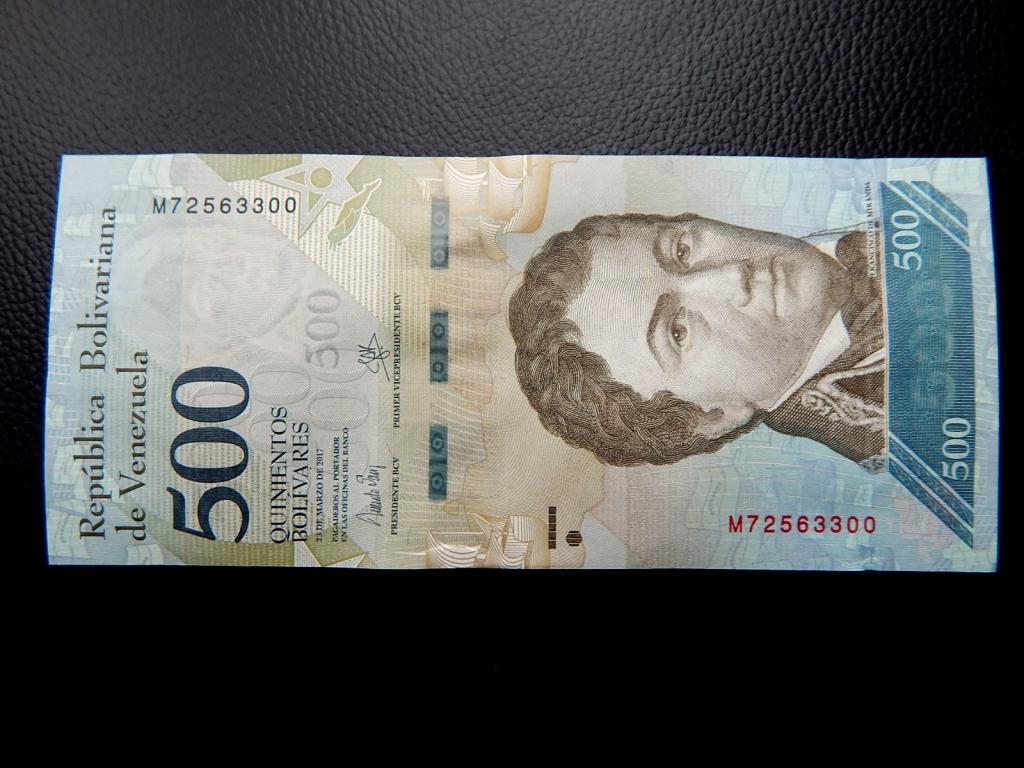 Бона 500 боливар 2017 года серии "М" Венесуэла UNC