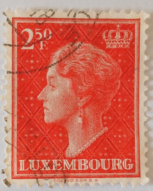 Марка - Люксембург, Великая Герцогиня Шарлотта, 1949 год, гашеная.