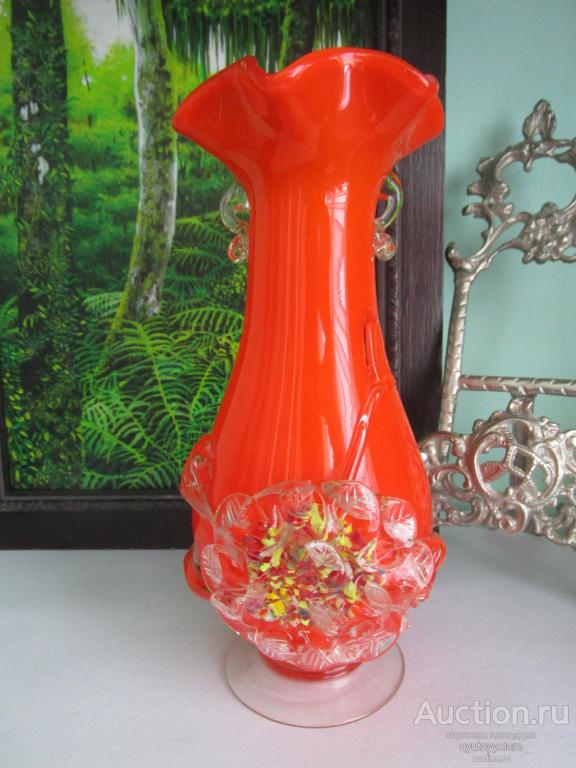 55. очень красивая ваза Мурано Италия 60е гг
