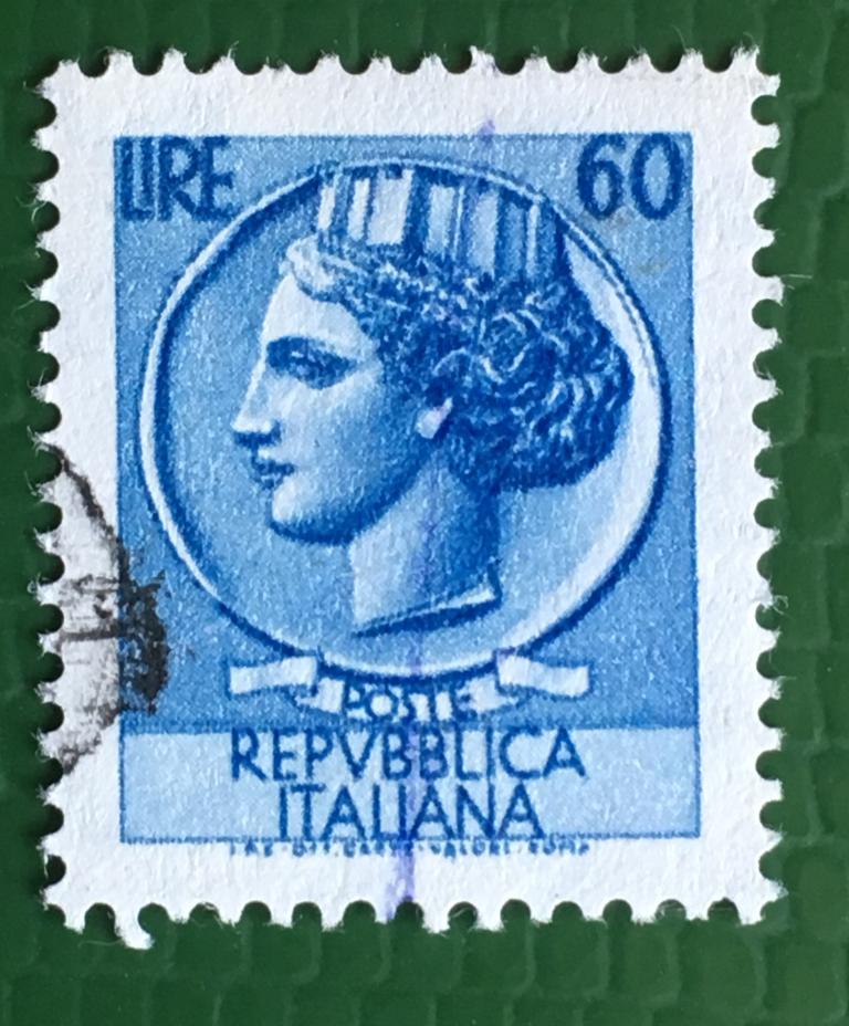 Марка. Стандартная серия.  Италия. 1968 г.