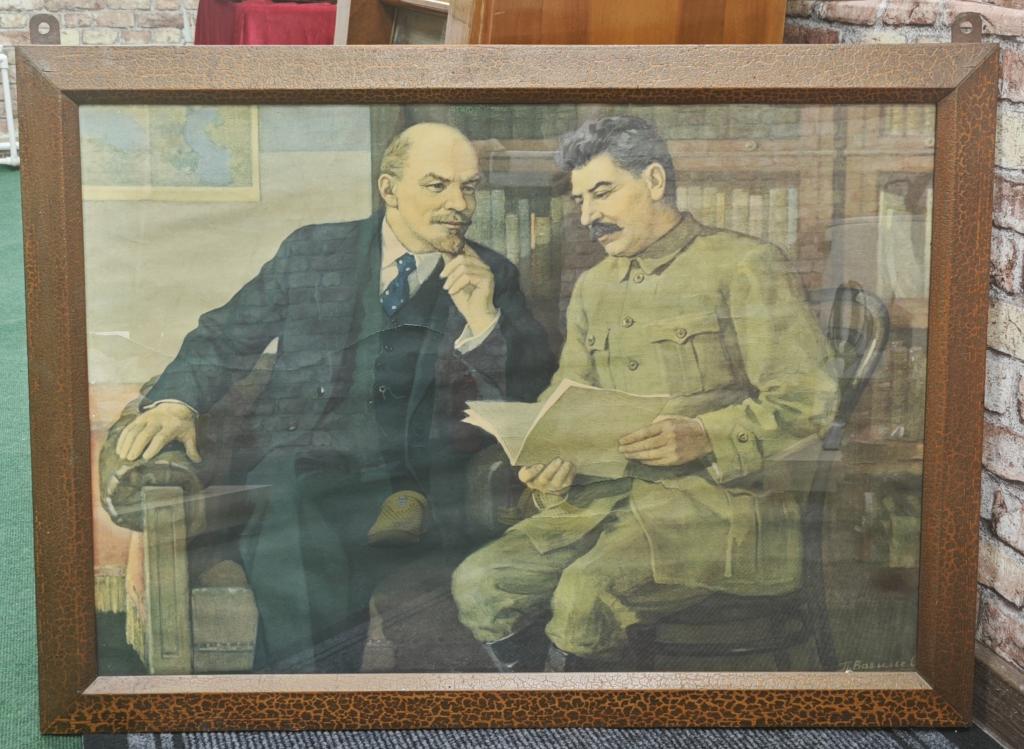 ПЛАКАТ агитация ЛЕНИН и СТАЛИН И.В. литография СССР