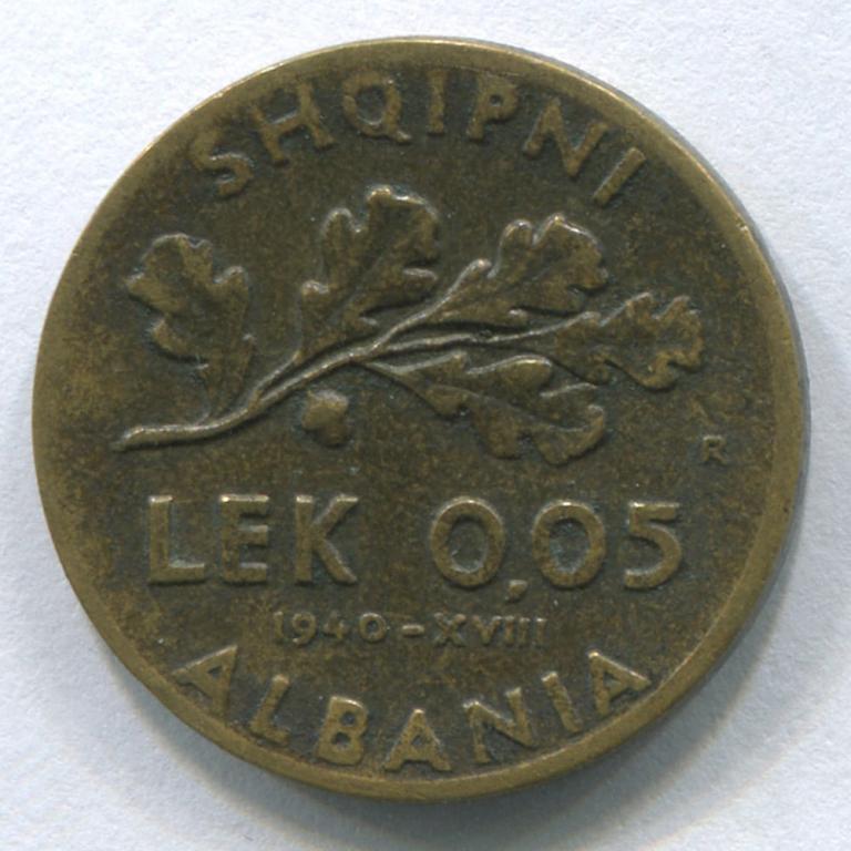 АЛБАНИЯ 0,05 ЛЕКА 1940 XF