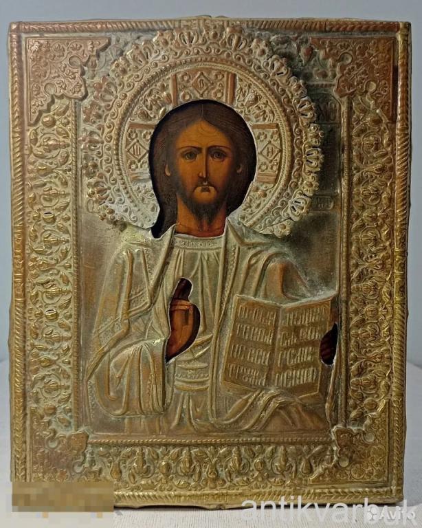 Икона старинная Спас с Клеймом