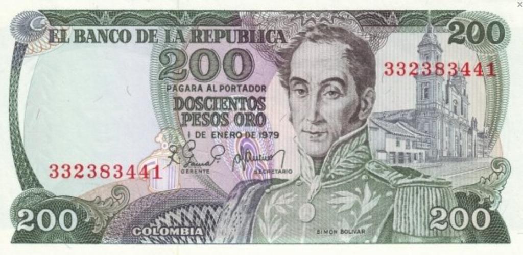 Колумбия 200 песо 1979 год ПРЕСС/UNC