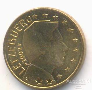 Люксембург 50 евро центов 2002 г. АНЦ из ролла. Профиль герцога Анри. UNC.