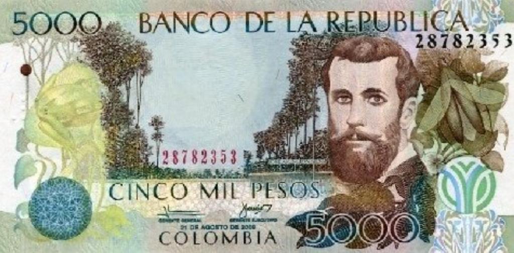 Колумбия 5000 песо 2009 год ПРЕСС/UNC