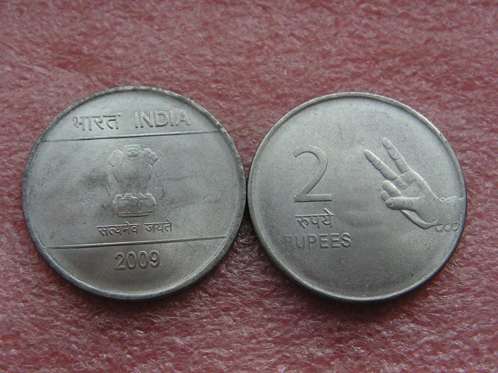 Индия 2 рупии 2009 unc / Калькутта