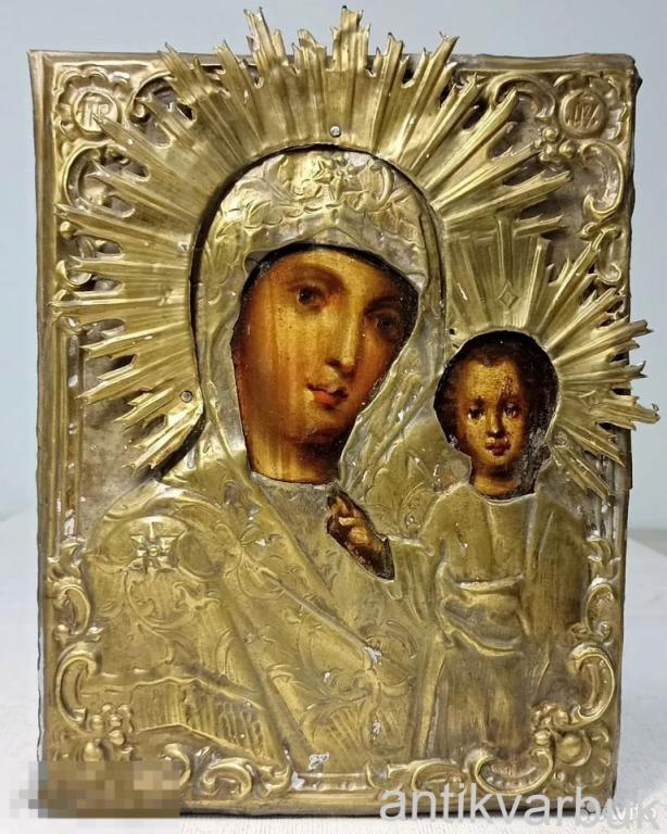 Икона старинная Казанская Богородица
