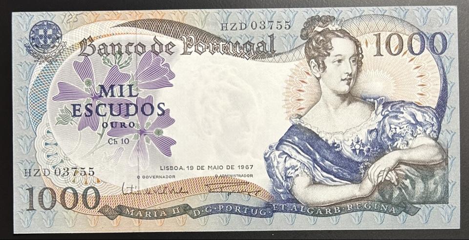 Португалия 1000 эскудо 1967 год P-172a.4 ПРЕСС/UNC