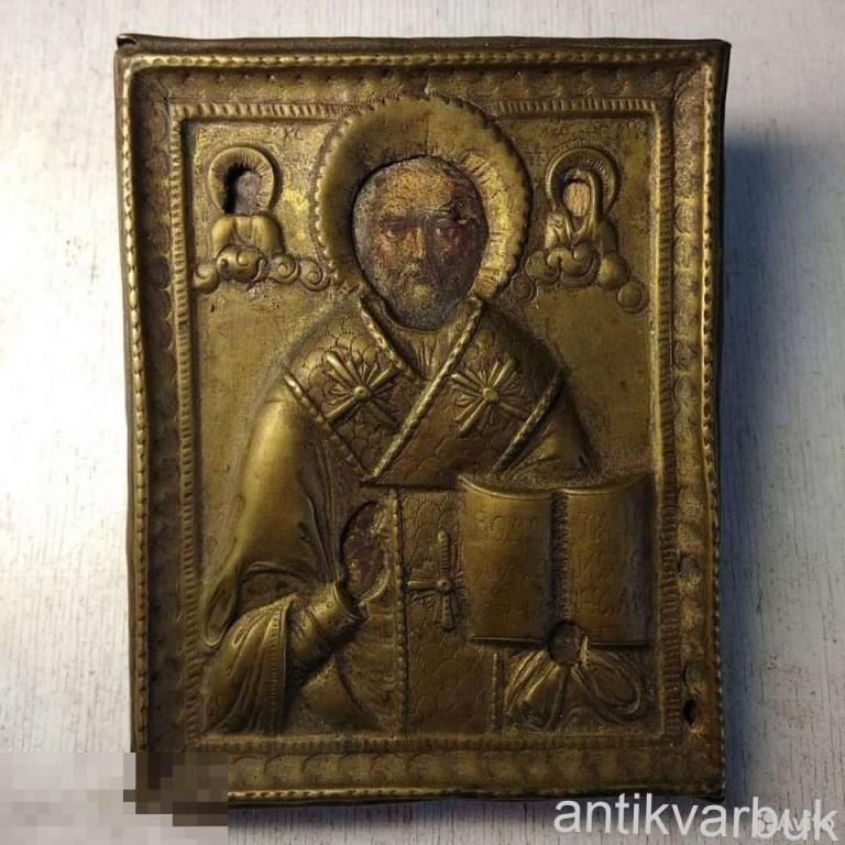 Икона старинная Николай Чудотворец