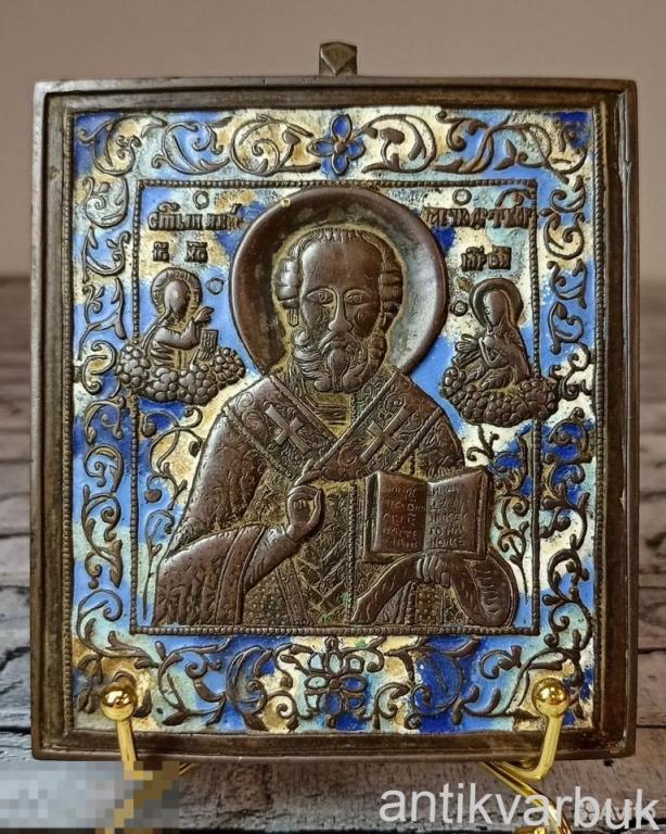 Старинная Икона Николай Чудотворец