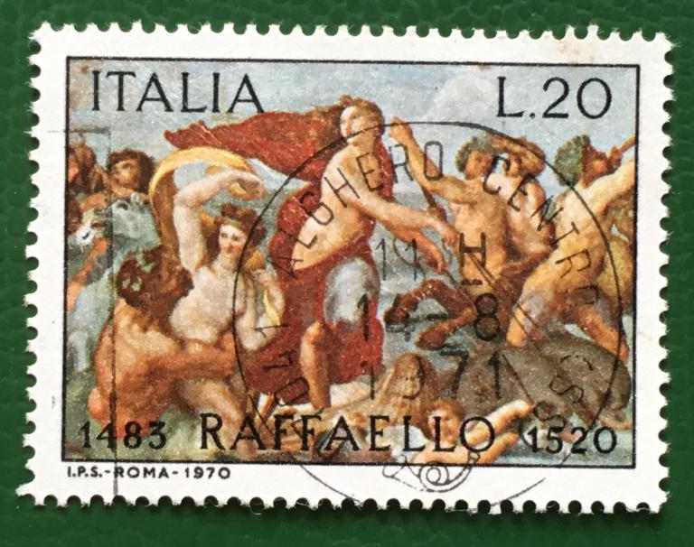 Марка. 450-летие со дня смерти Рафаэля. Италия 1970 г.