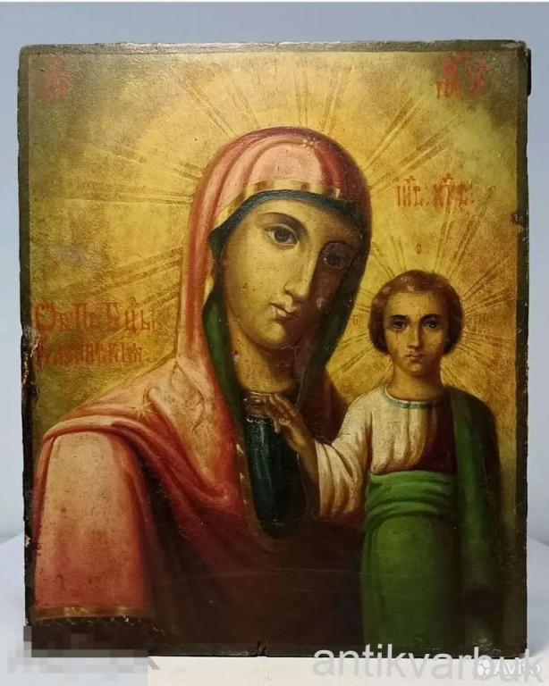 Старинная икона Казанская Богородица