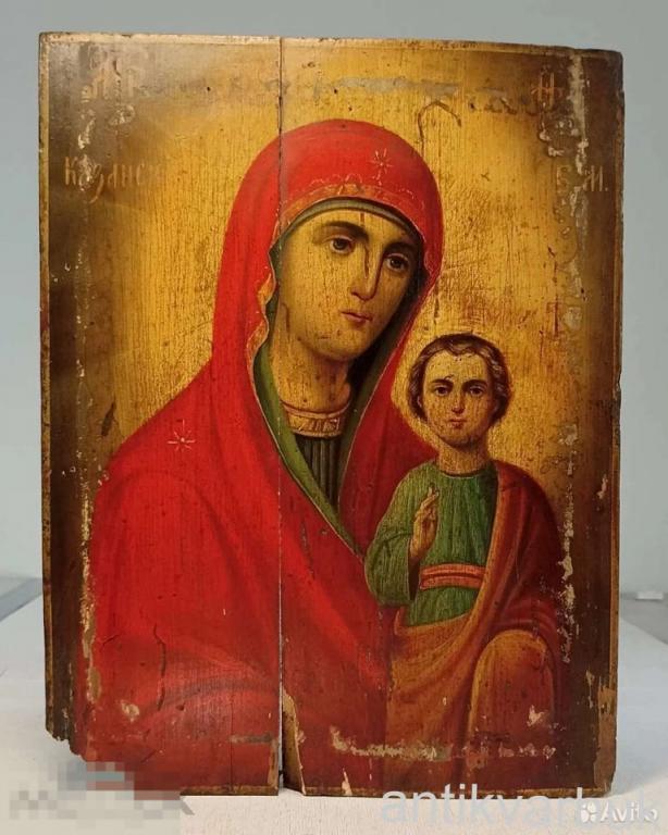 Икона старинная Казанская Богородица