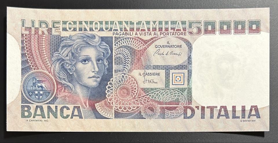 Италия 50000 лир 1977-1982 год P-107d ПРЕСС/UNC