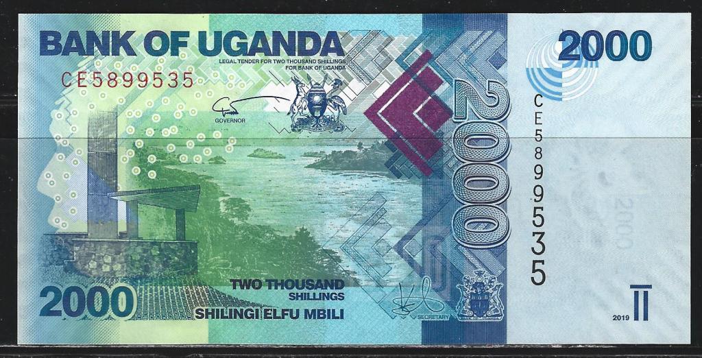 Уганда. 2000 шиллингов. 2019г. UNC. ПРЕСС. В1-1622