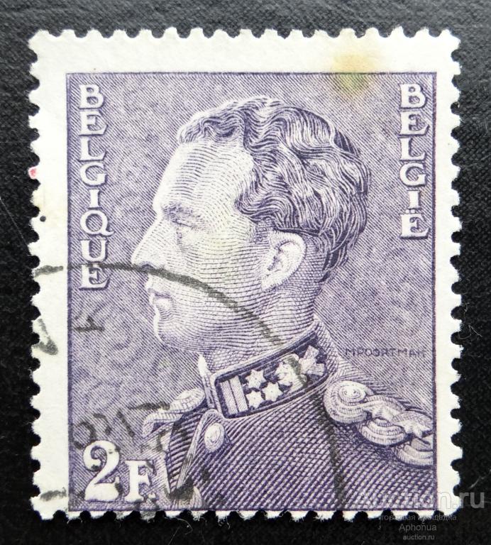 Марка гашение Король Леопольд III (Король Бельгии). Бельгия. 1936