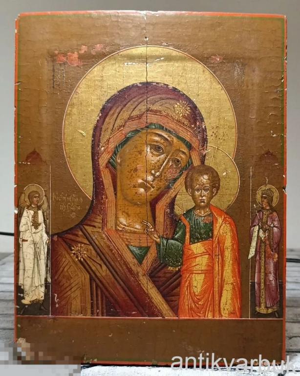 Старинная икона Казанская Богородица