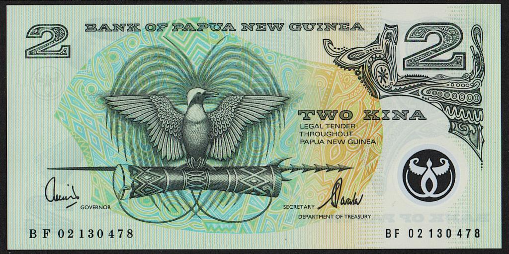 Папуа Новая Гвинея. 2 кина. 2002г. Полимер. UNC. ПРЕСС. В1-4353