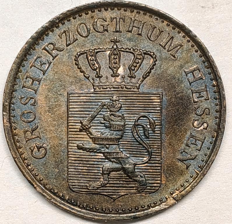 1 пфенниг. ГЕССЕН. 1869г.
