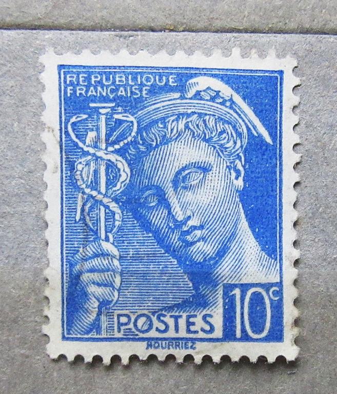 Франция 1939 г.  Бог торговли Меркурий 1м.сер.