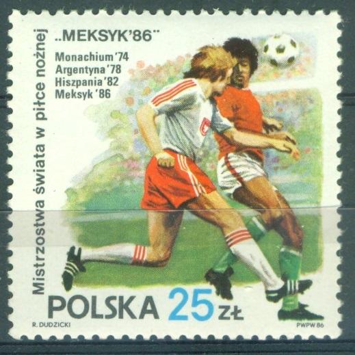 Польша 1986 г. ЧМ по футболу в Мексике  негашеная**