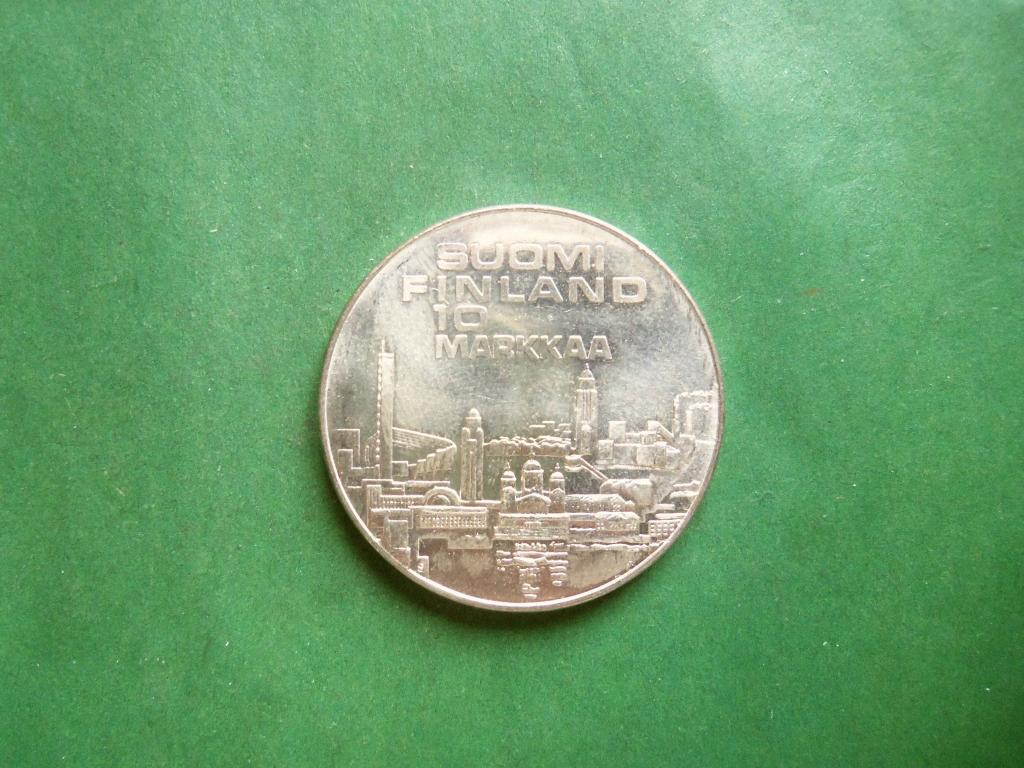 Финляндия 10 марок 1971 г. X Чемпионат Европы по легкой атлетике,серебро.