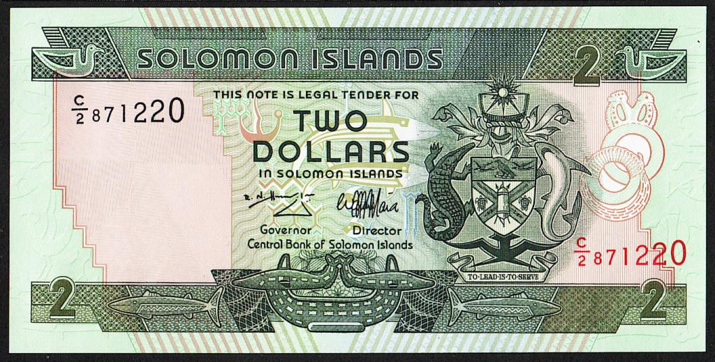 Соломоновы о-ва. 2 доллара. 1997 г. UNC. Пресс. В1-4345