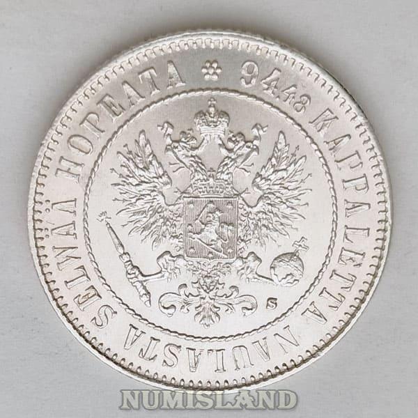 Русская Финляндия 1 марка 1915 S UNC