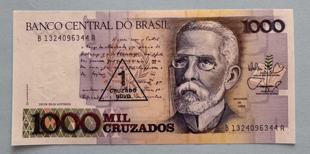 Бразилия. 1000 крузадо. 1 крузадо ново. 1989. UNC.