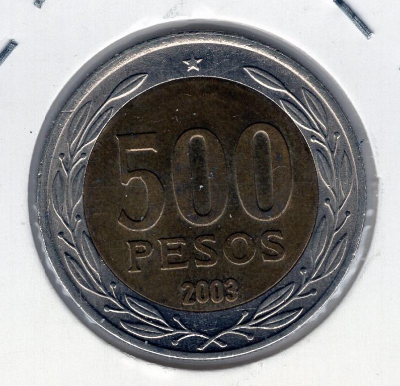 500 песо - Чили - 2003 - биметалл