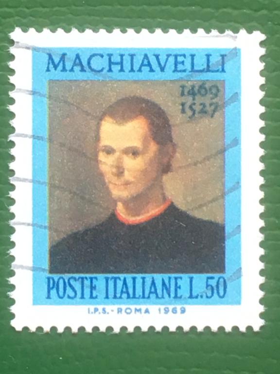 Марка. 500-летие со дня рождения Макиавелли.  Италия. 1969 г.