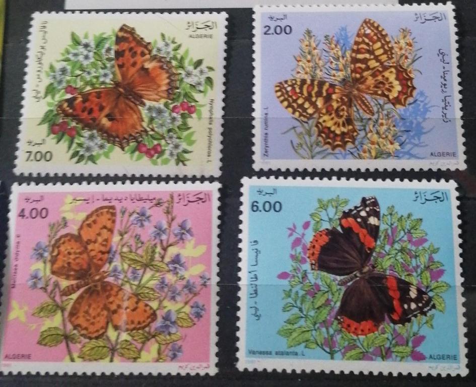 Алжир 1991 Фауна бабочки полная серия