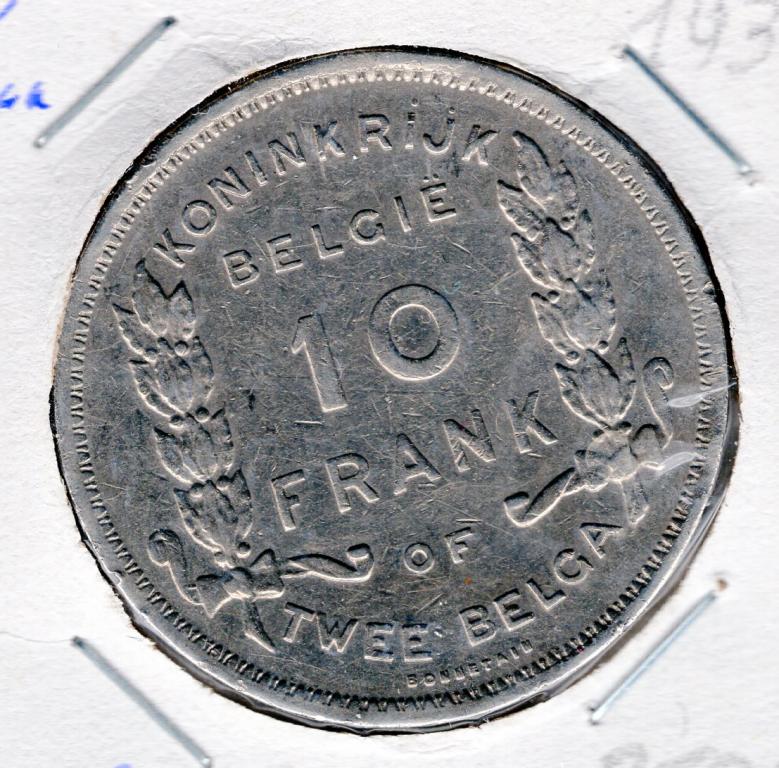 10 франков - Бельгия - 1930 - 100 лет независимости - Belgie - KM#100