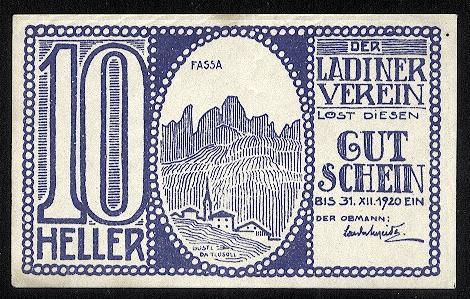 Нотгельд, Австрия(3) Innsbruck 10 геллеров 1920 частный выпуск