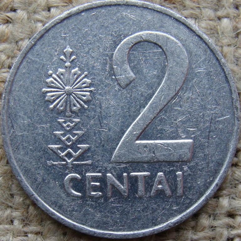 Литва 2 цента 1991 год