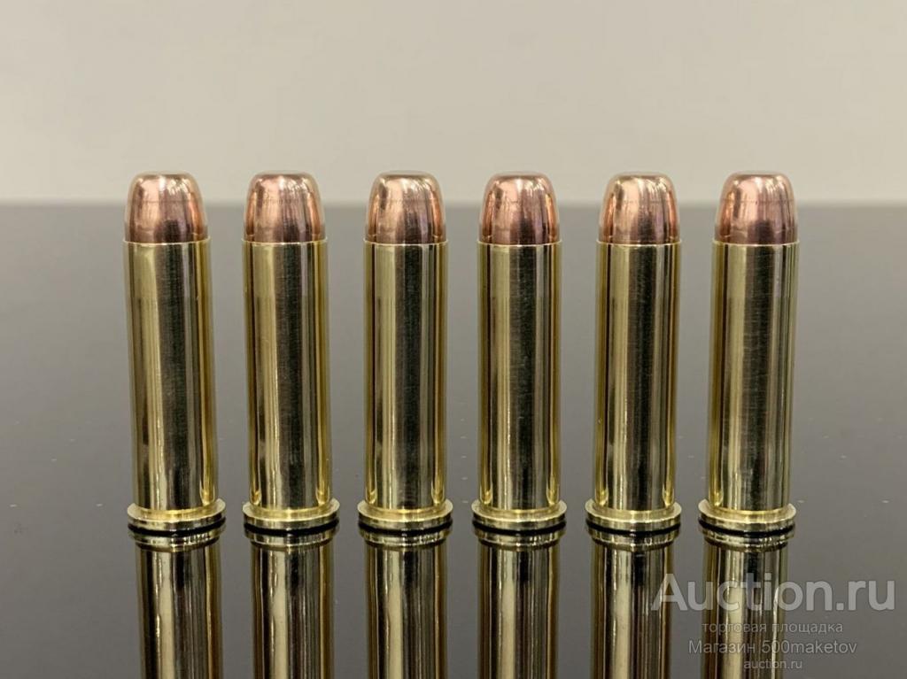 Комплект из 6 патронов 357 Magnum, латунь, для револьвера