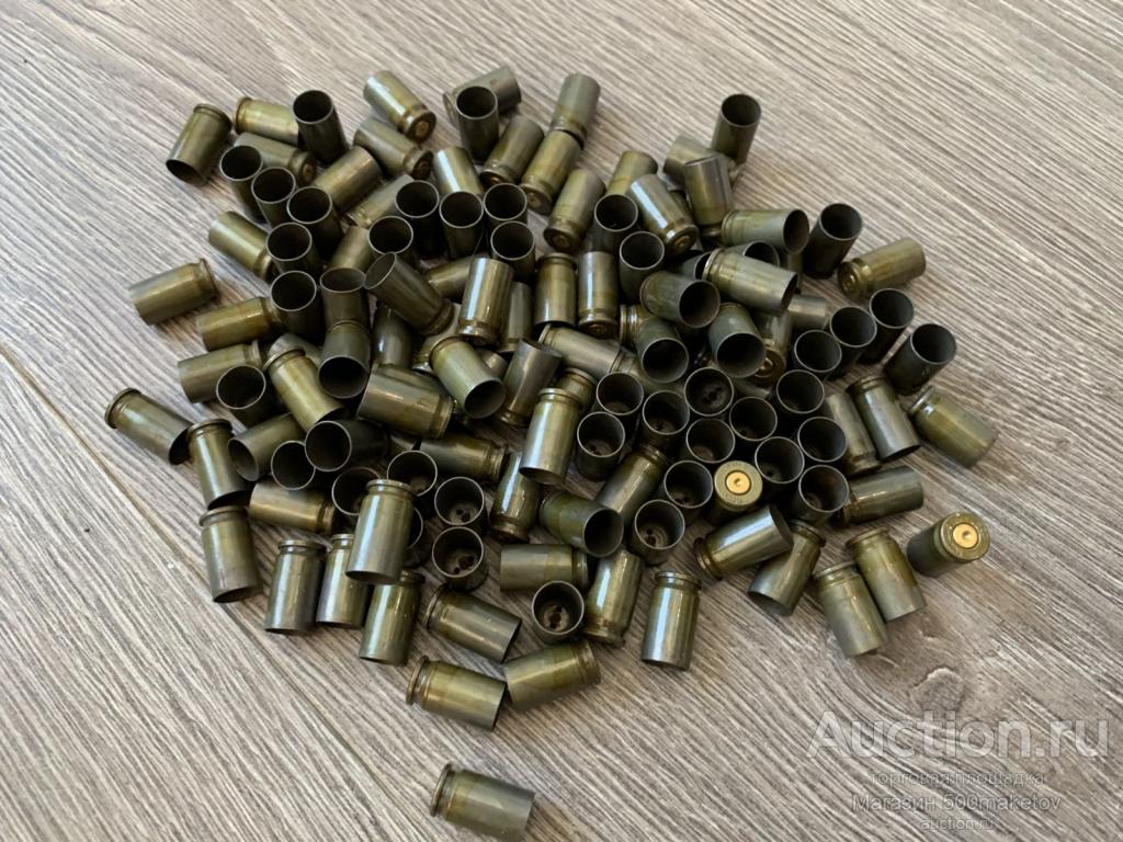 Гильза 9х18 Макаров, отстрел, БПЗ, сталь в зеленом лаке